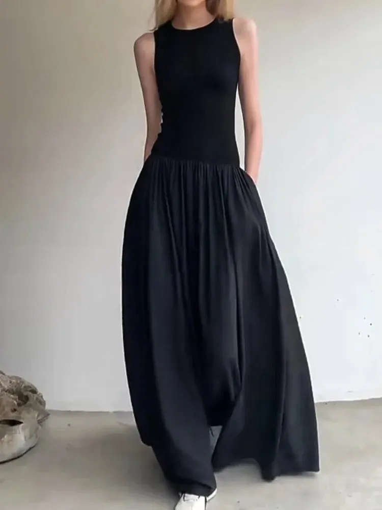Aiertu Summer Elegant Casual Midi Women Sundress Sleeveless Vintage Slim Fashion Party Vestidos Femme Loose Birthday Robe Clothes New