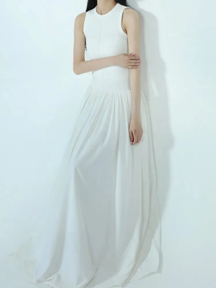 Aiertu Summer Elegant Casual Midi Women Sundress Sleeveless Vintage Slim Fashion Party Vestidos Femme Loose Birthday Robe Clothes New