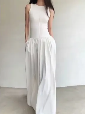 Aiertu Summer Elegant Casual Midi Women Sundress Sleeveless Vintage Slim Fashion Party Vestidos Femme Loose Birthday Robe Clothes New