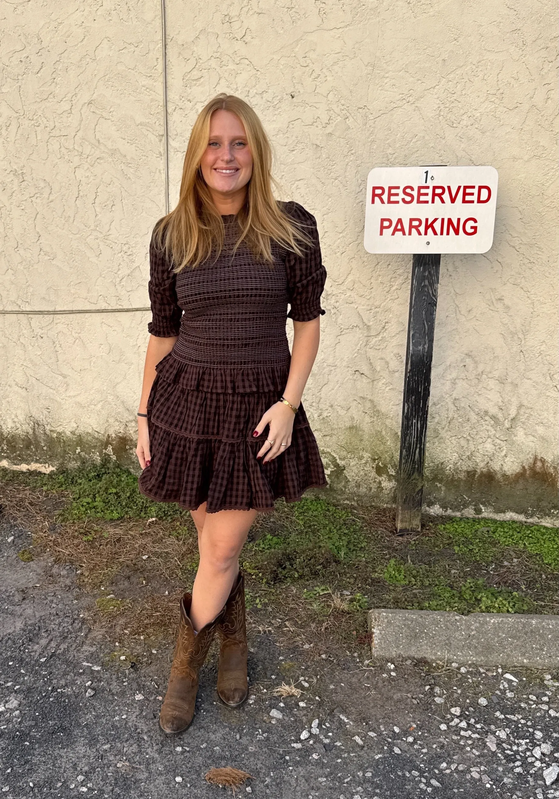 Amelia Skirt Brown Gingham