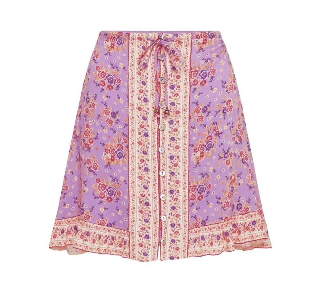 Arnhem Floral 'Harmony' Cropped Cami & Mini Skirt Set in Lilac