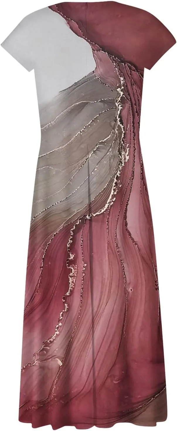 Azeralia Summer Dresses for Women 2024 Short Sleeve Dresses for Women 2024 Elegant Wedding Guest Dress Party Dress for Women