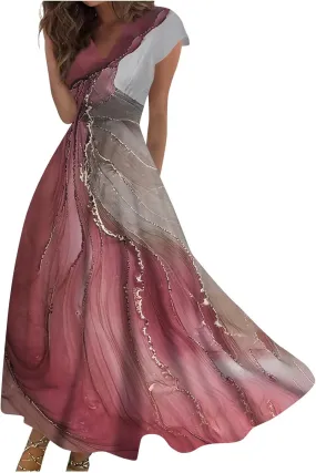 Azeralia Summer Dresses for Women 2024 Short Sleeve Dresses for Women 2024 Elegant Wedding Guest Dress Party Dress for Women