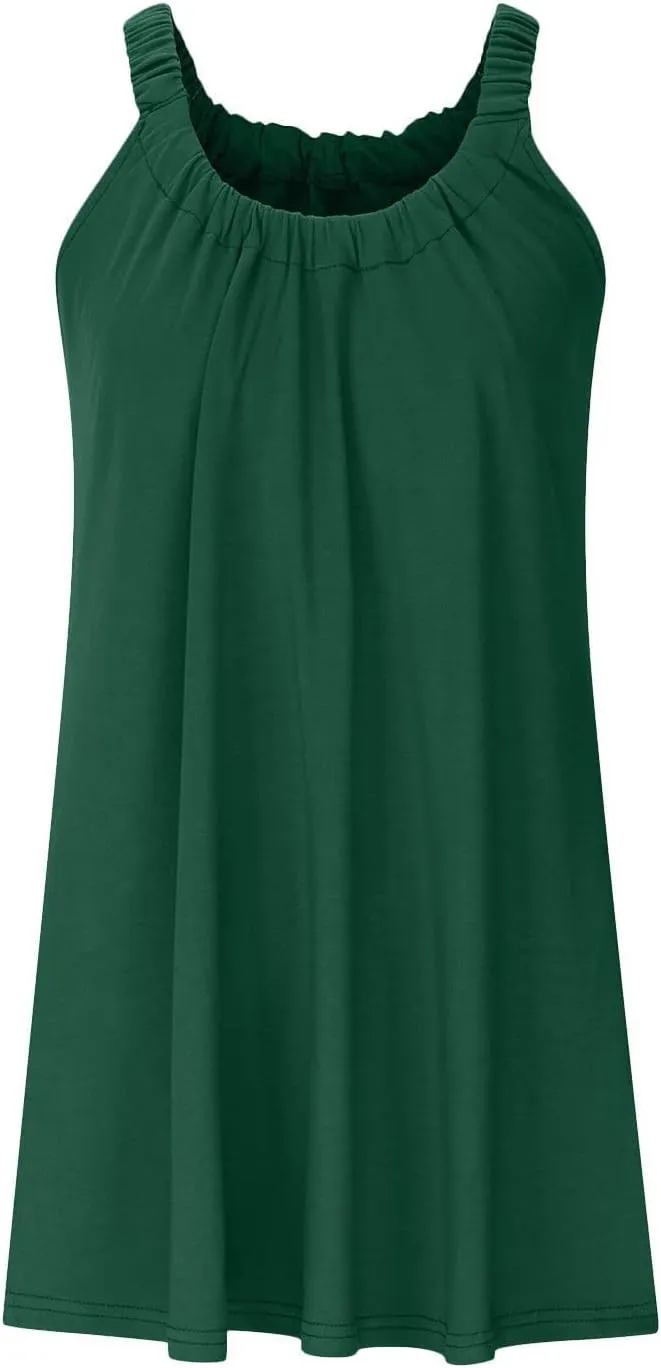 Beach Dresses for Women Sleeveless Bikini Beachwear Coverups Casual Vacation Short Summer Tshirt Tank Sundresses