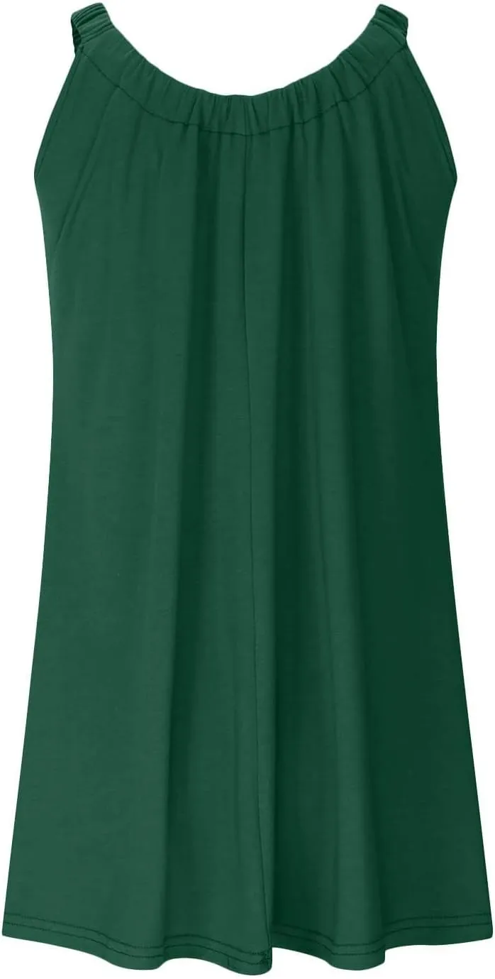 Beach Dresses for Women Sleeveless Bikini Beachwear Coverups Casual Vacation Short Summer Tshirt Tank Sundresses