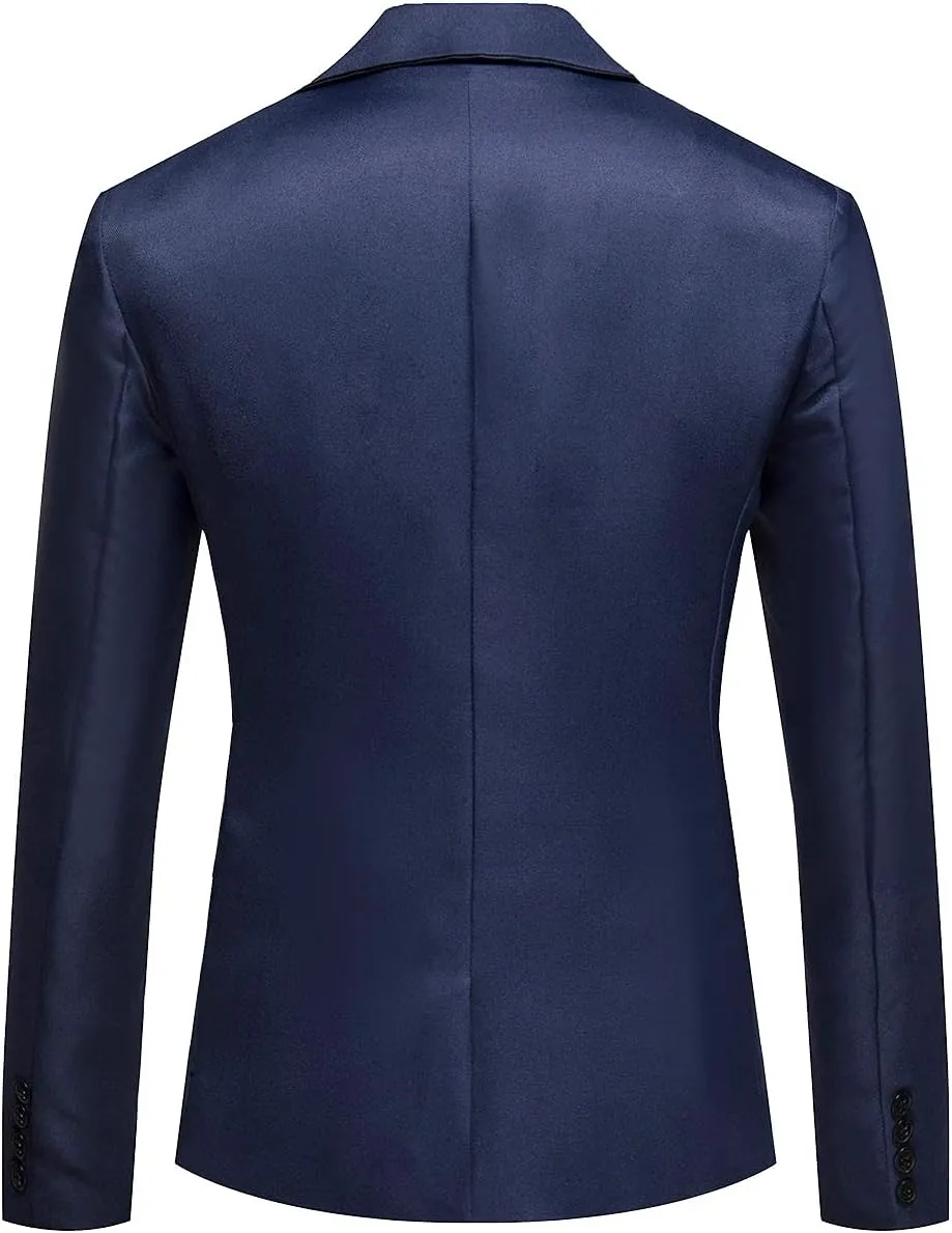 Blazer for Men Slim Fit Suit Jacket Sport Coats Formal Dress Jackets Solid One Button Notched Lapel Tuxedo Blazer