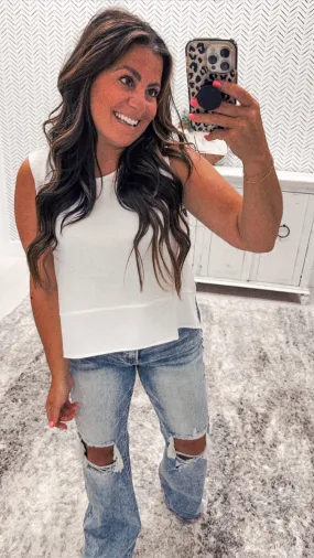 Breezy Off White Tank