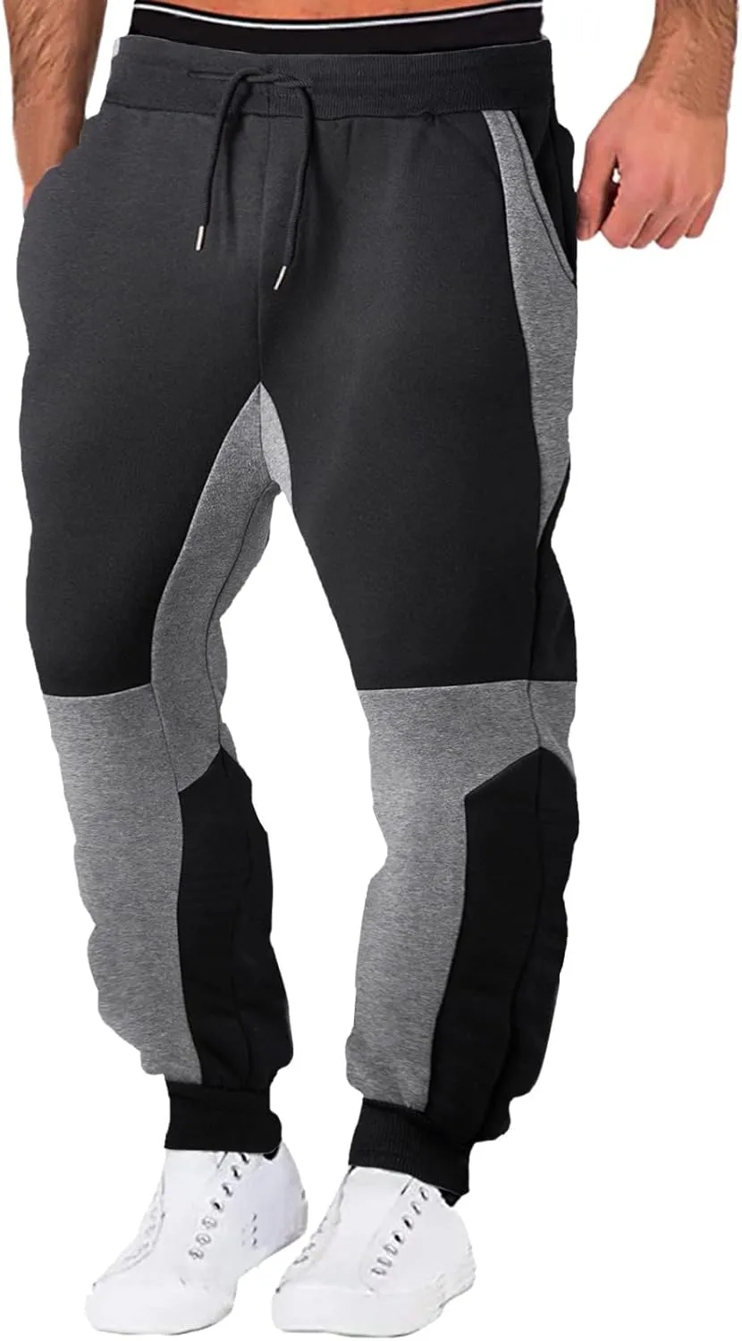 Cargo Sweatpants for Men Baggy Joggers Warm Fleece Heavyweight Gym Athletic Running Track 5 Pocket Winter Sweat Pants
