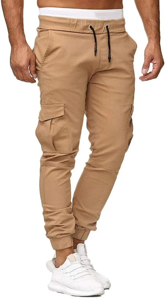 Cargo Trousers for Men Men Joggers Pants Loose Fit Men's Classic-Fit Expandable-Waist Flat-Front Pant Golf Joggers