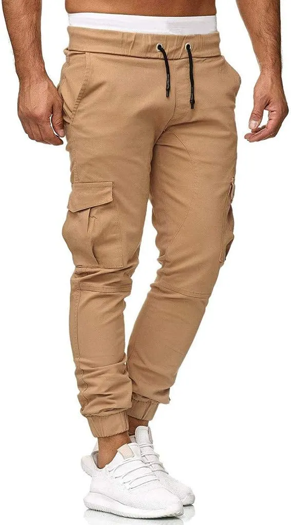 Cargo Trousers for Men Men Joggers Pants Loose Fit Men's Classic-Fit Expandable-Waist Flat-Front Pant Golf Joggers