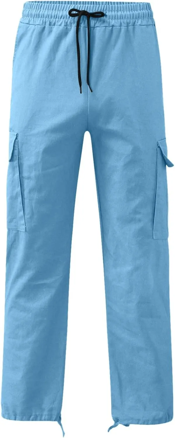 Cargo Trousers for Men with Pocket for Workout Jogging Running Men's Heavyweight Sweatpants Fleece Lined with Pockets