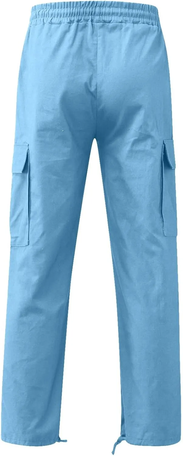 Cargo Trousers for Men with Pocket for Workout Jogging Running Men's Heavyweight Sweatpants Fleece Lined with Pockets