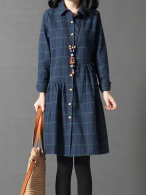 Casual Plaid Print Dresses