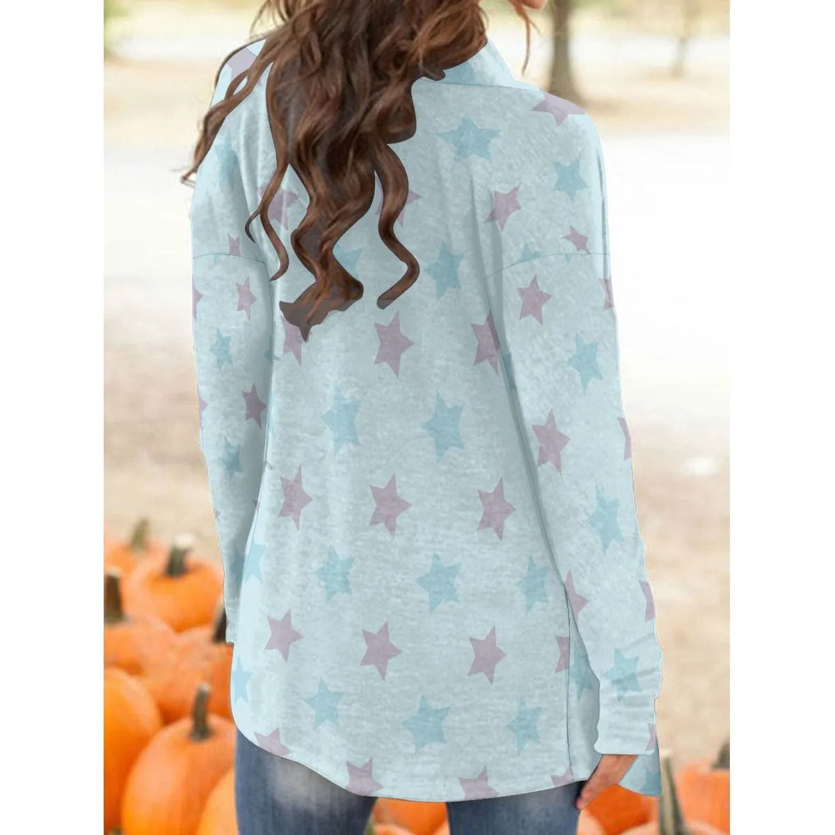 Celestial Blue Women's Long Sleeve Cardigan