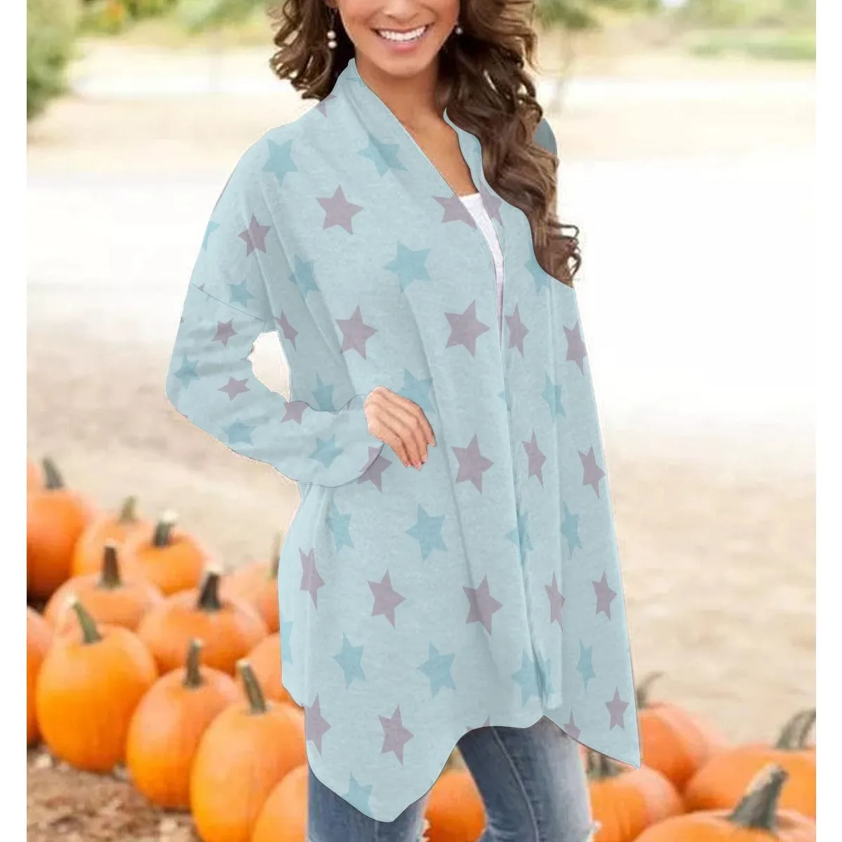 Celestial Blue Women's Long Sleeve Cardigan