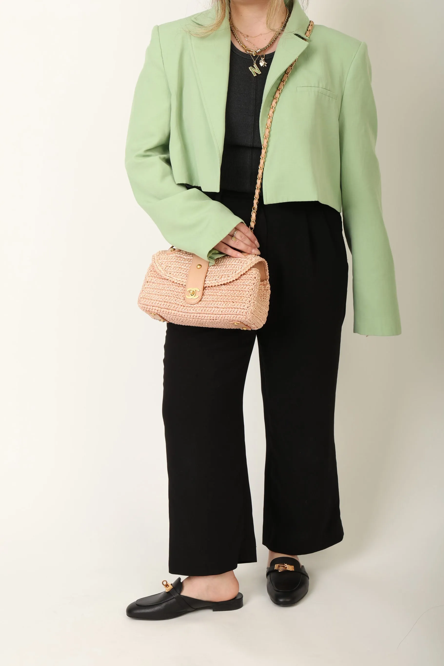 Chanel 2005 Raffia Chain Shoulder Bag