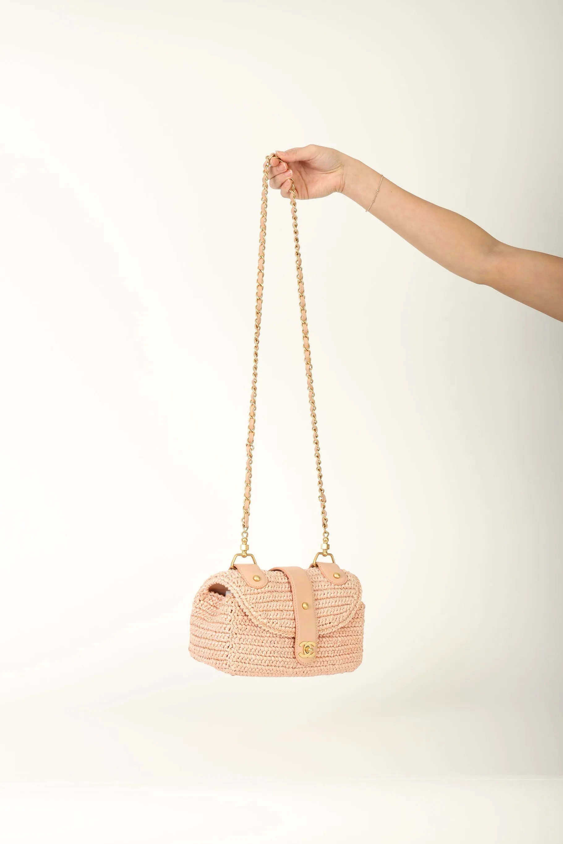 Chanel 2005 Raffia Chain Shoulder Bag