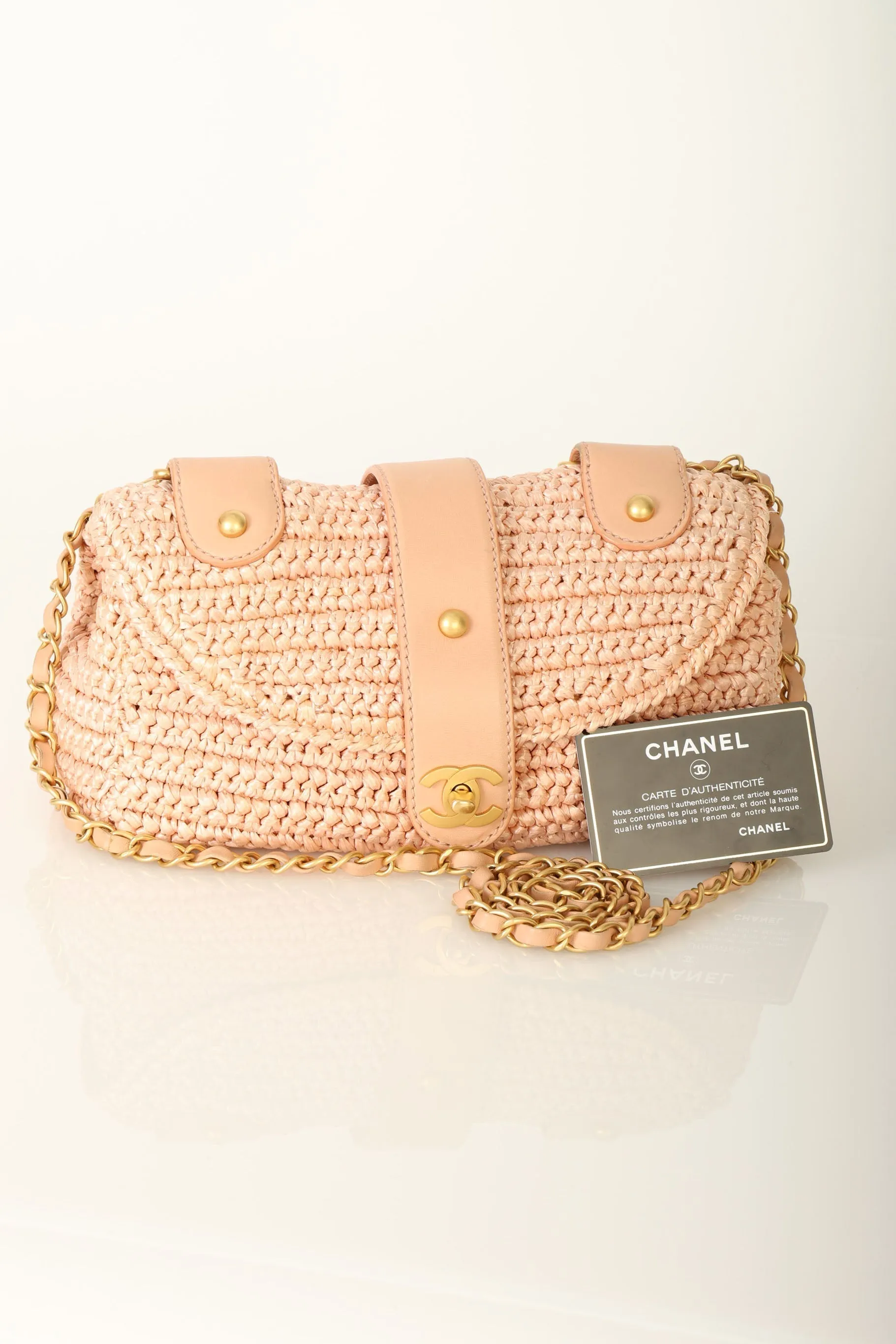 Chanel 2005 Raffia Chain Shoulder Bag