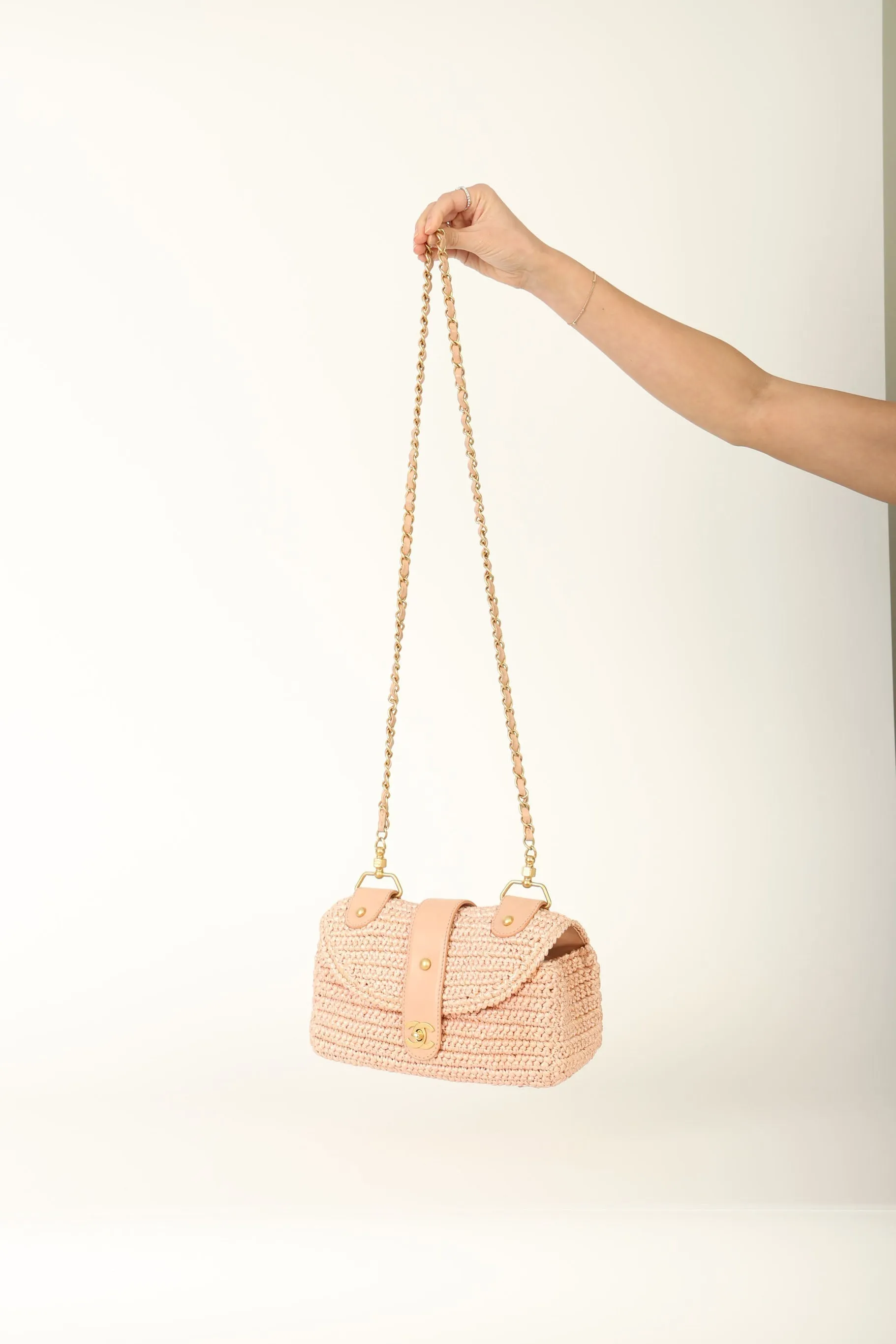 Chanel 2005 Raffia Chain Shoulder Bag