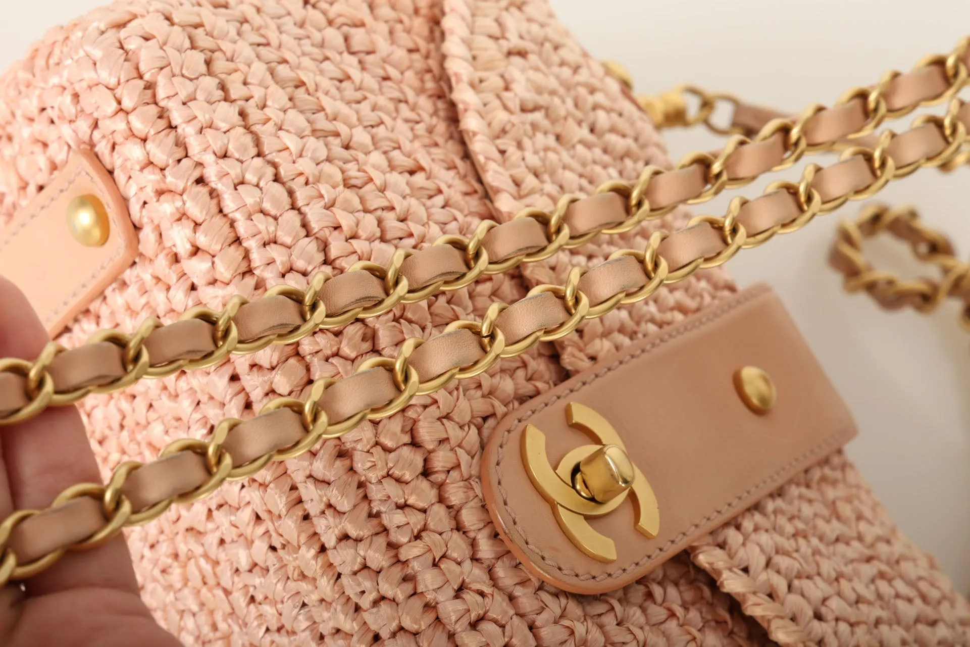 Chanel 2005 Raffia Chain Shoulder Bag