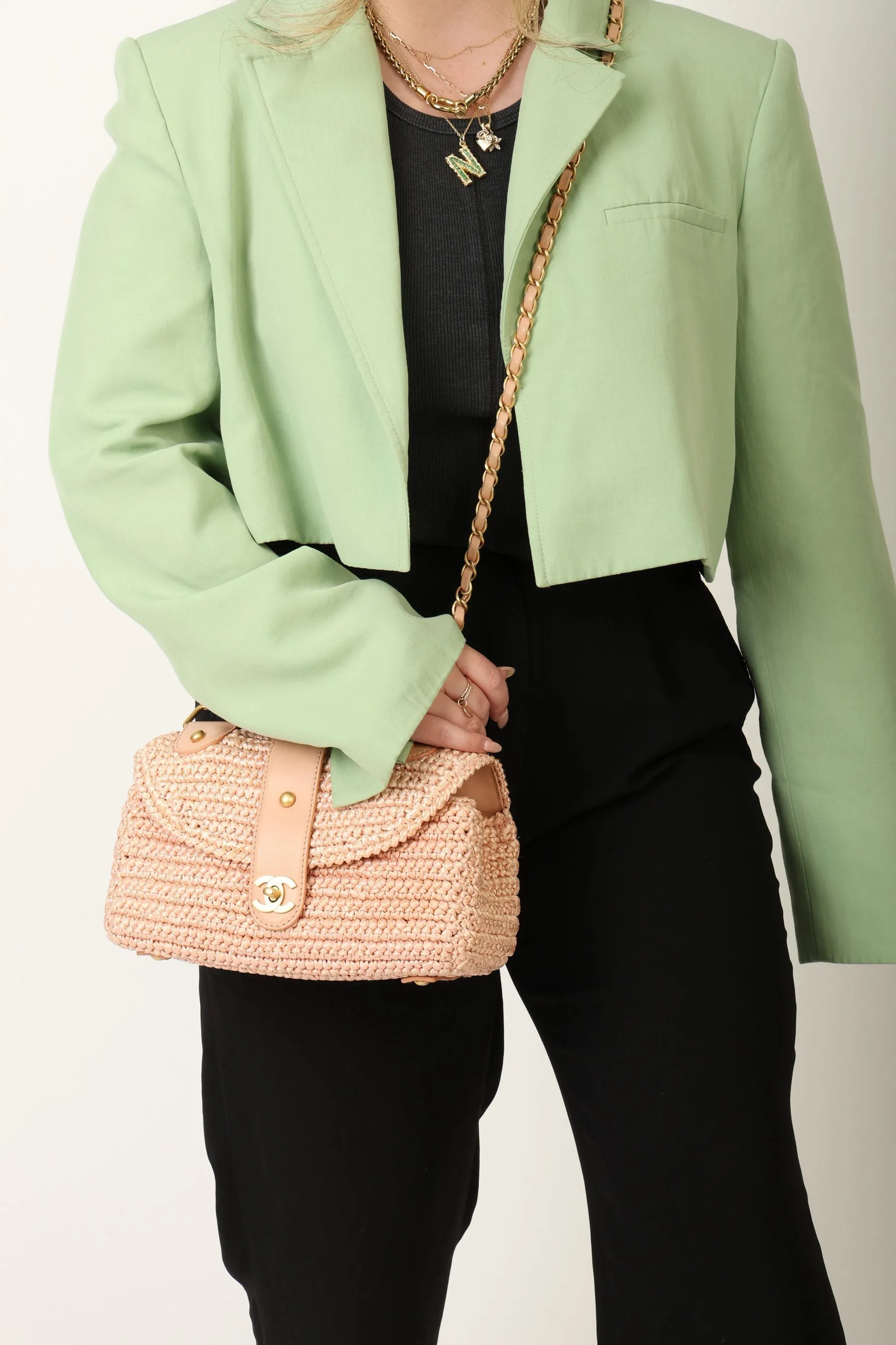 Chanel 2005 Raffia Chain Shoulder Bag