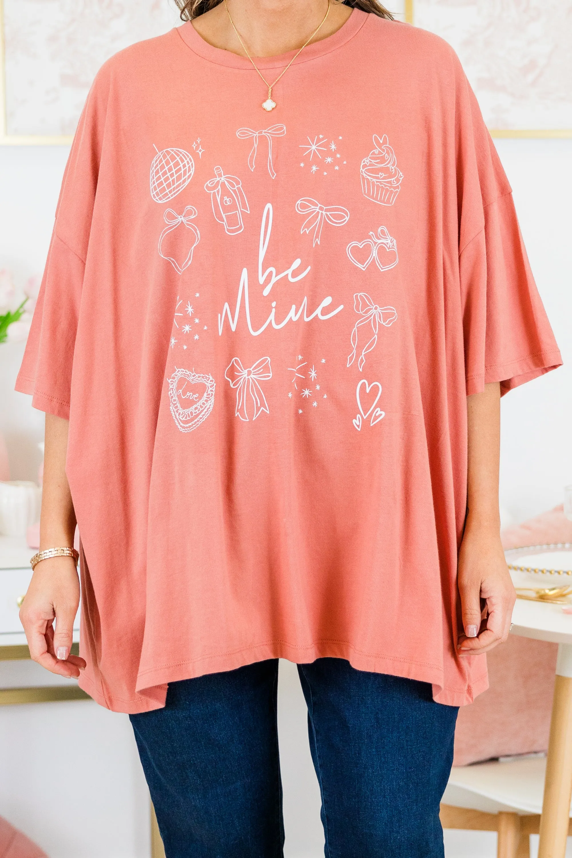 Check Yes Or No Boyfriend Tee, Ash Rose