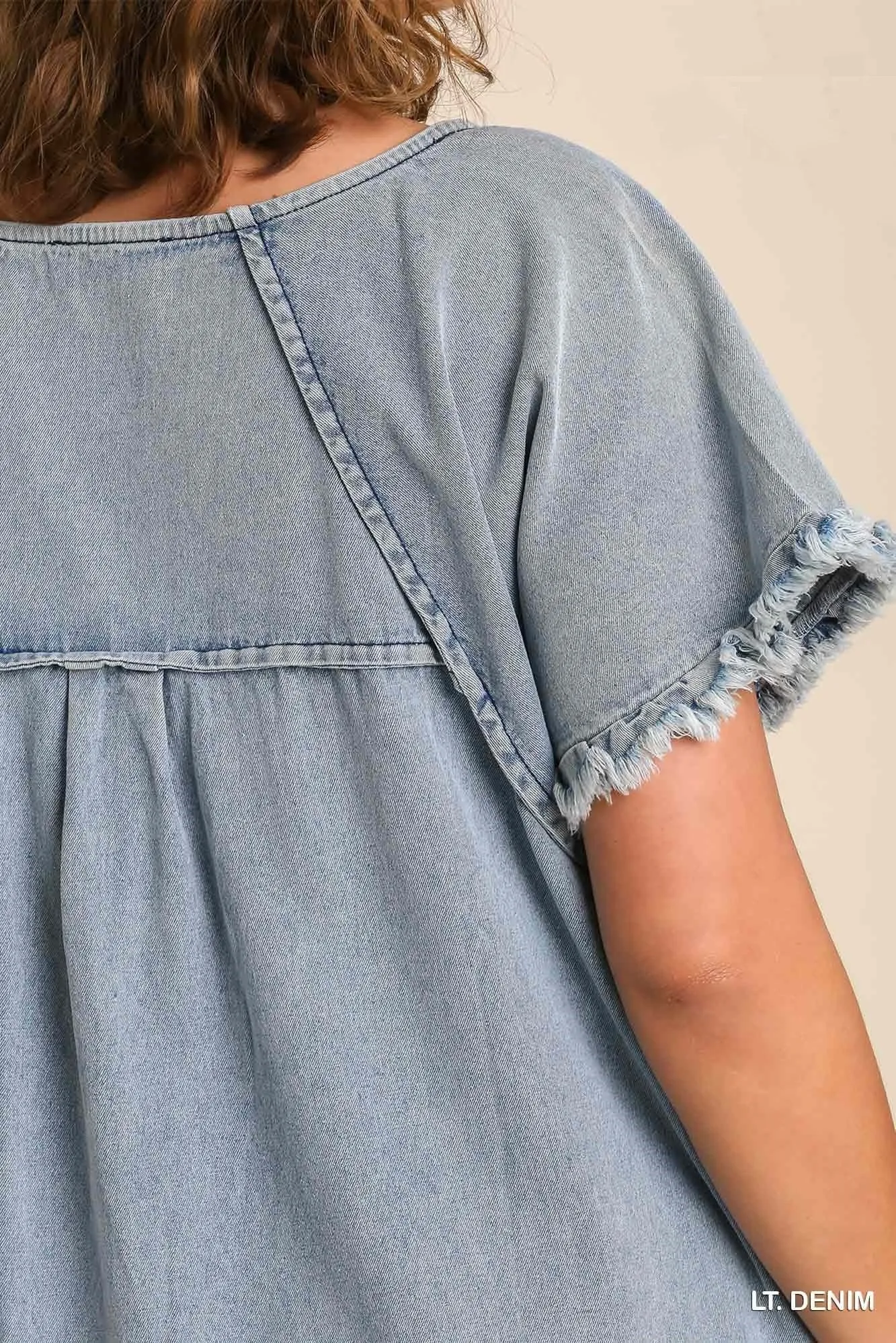 Cotton Denim Scoop Dress