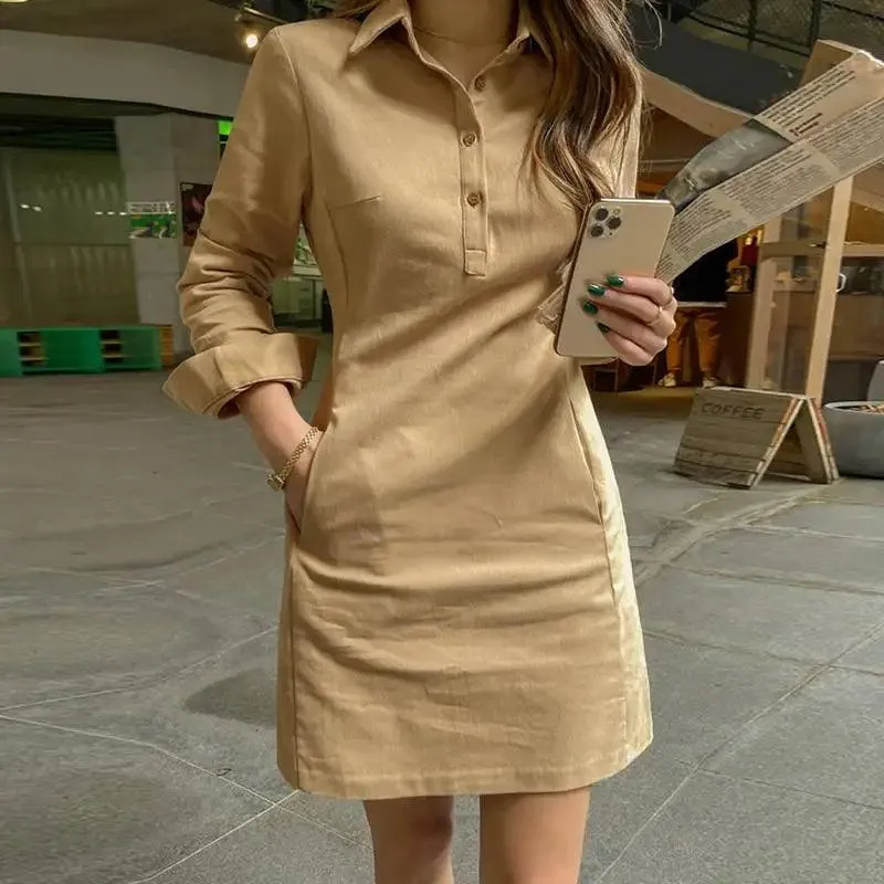 Elegant VONDA Women's Buttoned Shirt Mini Sundress: Stylish Summer Fashion
