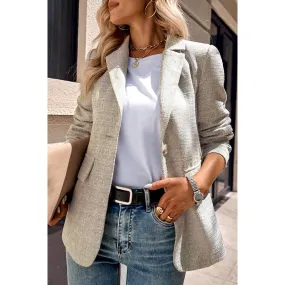 Fit Button Solid Blazer