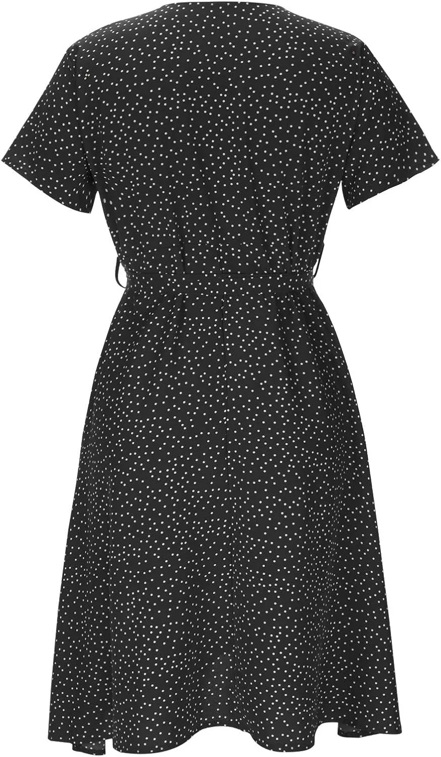 Floral Dresses for Women 2024 V Neck Short Sleeve Midi Dress High Waist Elegant Flowy Smocked Dress Summer Dresses