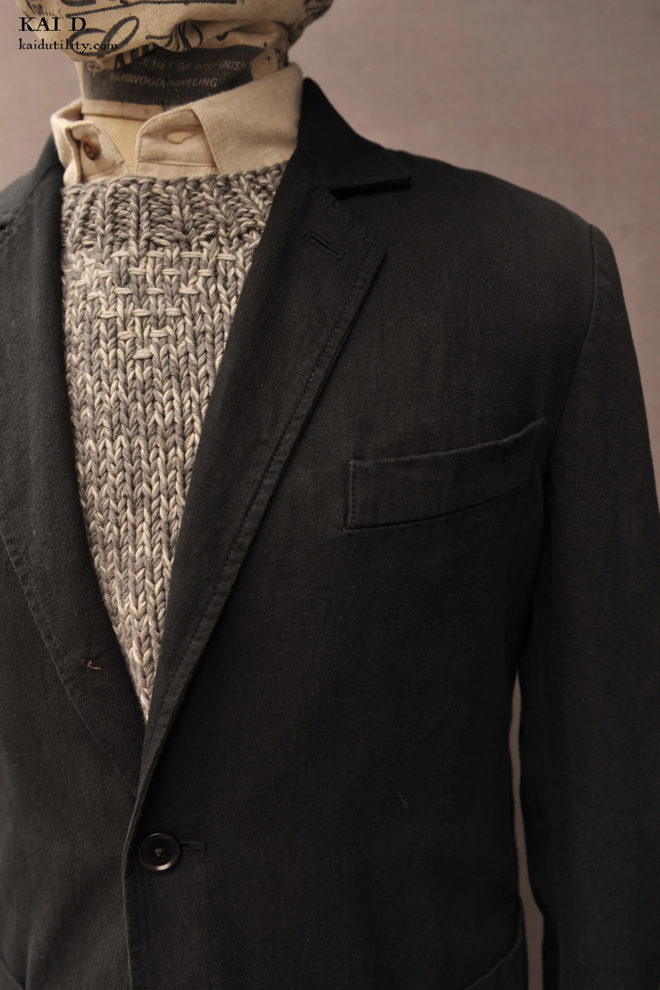 Garment Dyed Shoemaker Jacket - Black -  L