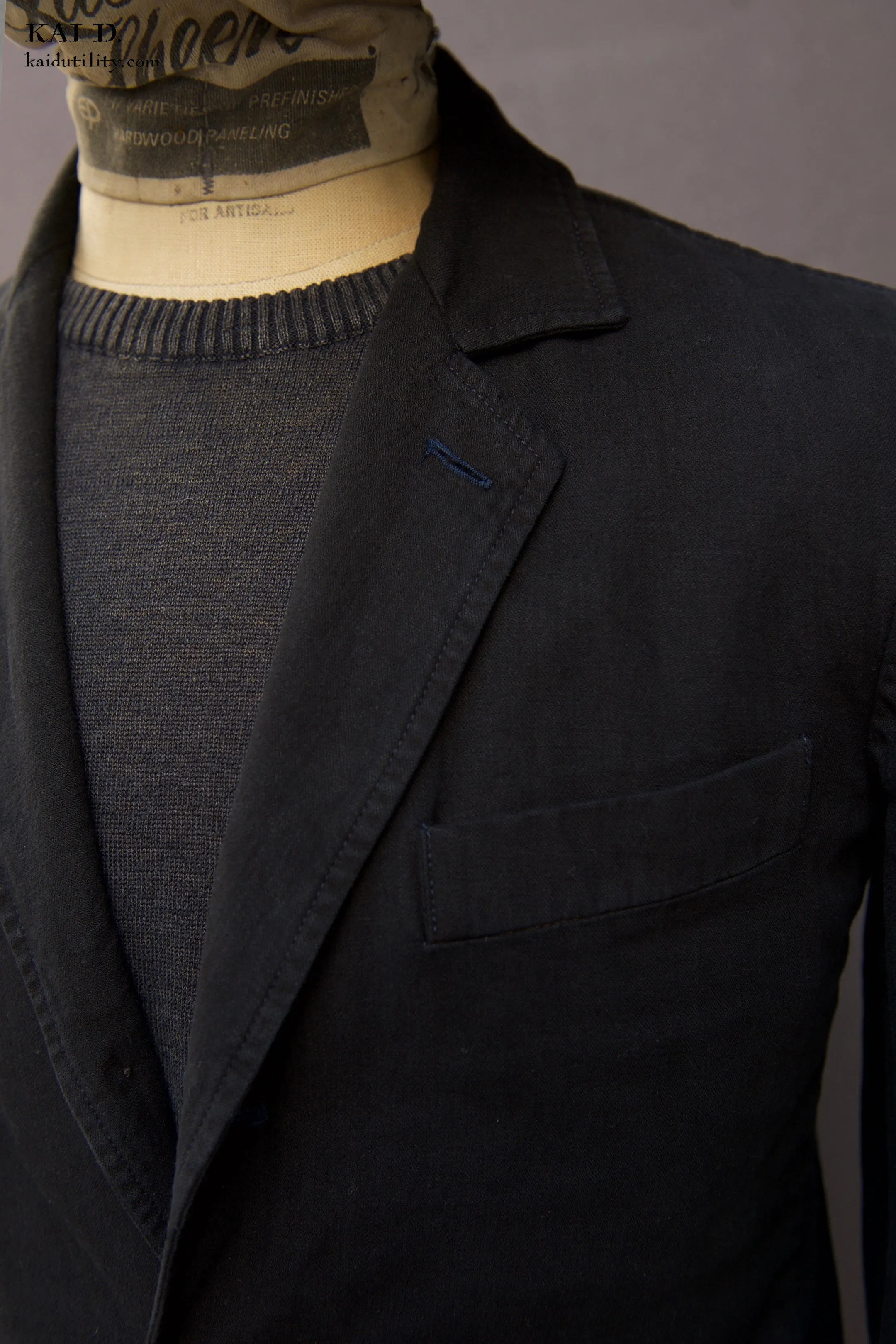 Garment Dyed Shoemaker Jacket - Black -  L