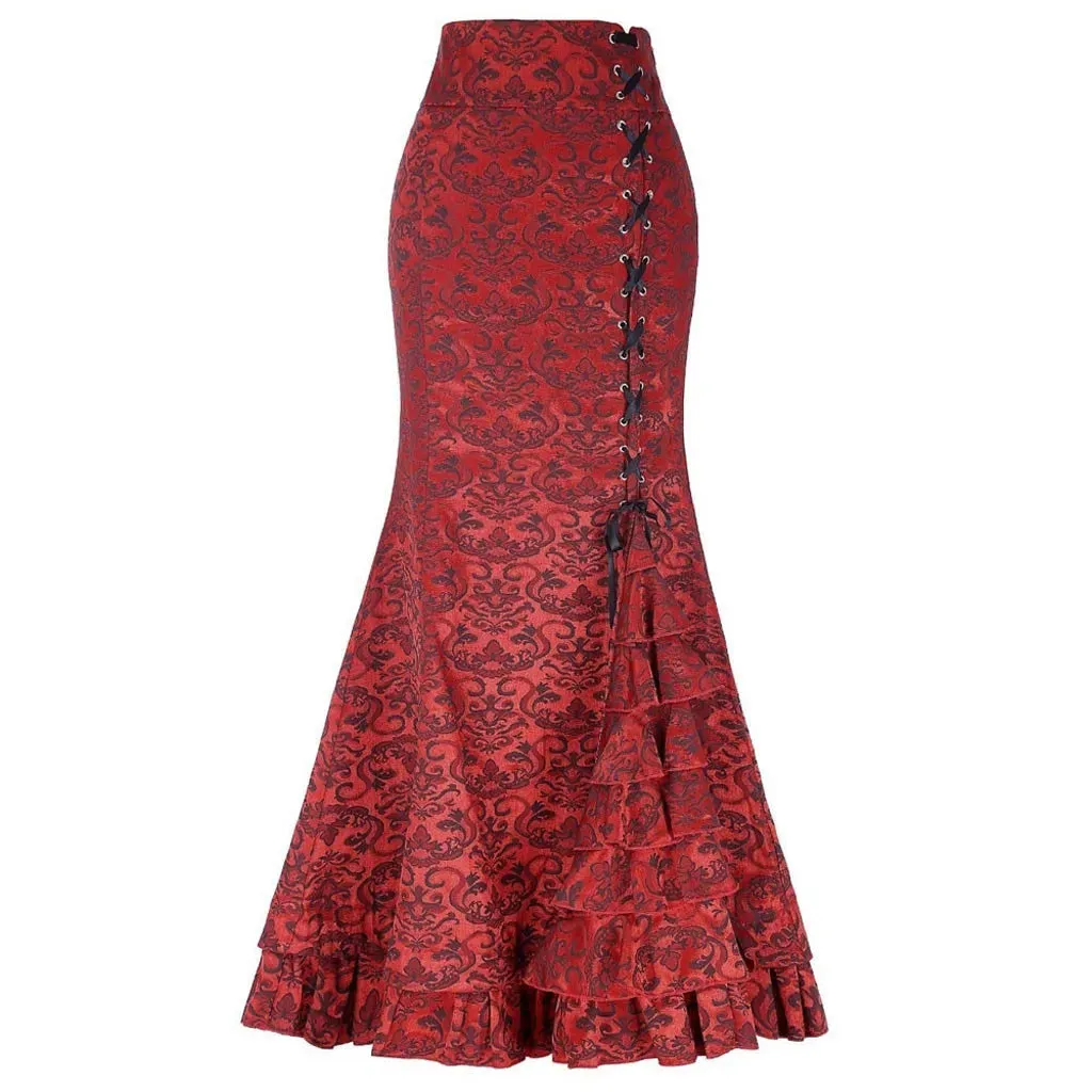 Goth Vintage Women Trumpet Mermaid Skirts