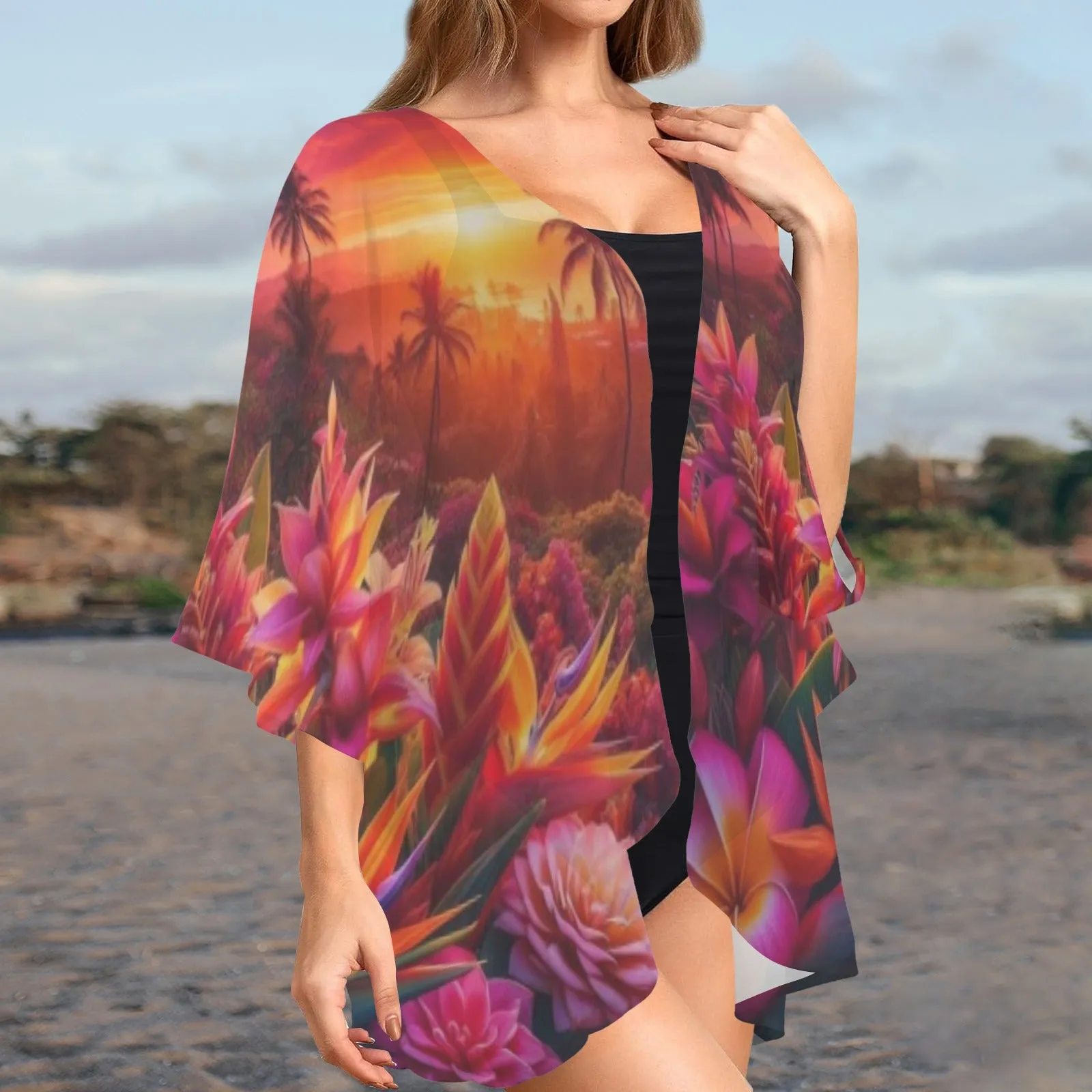 Hawaiian Ginger at Sunset Bathing Suit Cover Up, Tunic