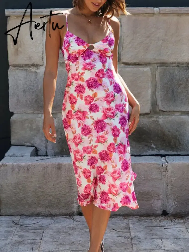 Hollow Out Sexy Straight Midi Elegant Summer Beach Pink Sundress Vestido Femme Robe Party Elegant Sleeveless Dress