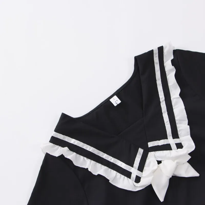 Kawaii Black Summer Bow Dress