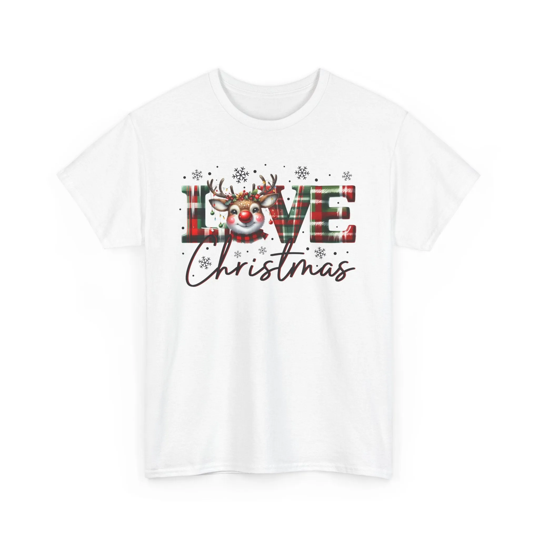 Love Christmas Heavy Cotton Tee - Festive and Comfortable Holiday Apparel