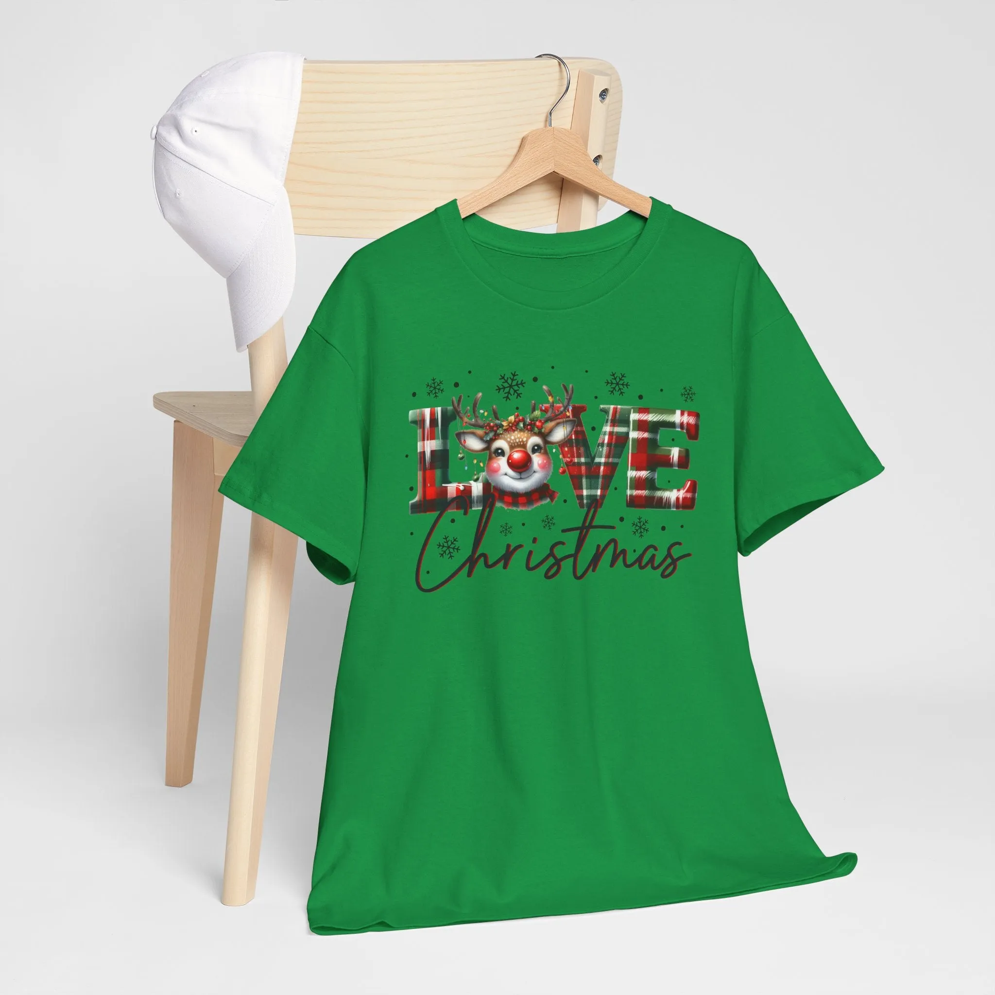 Love Christmas Heavy Cotton Tee - Festive and Comfortable Holiday Apparel