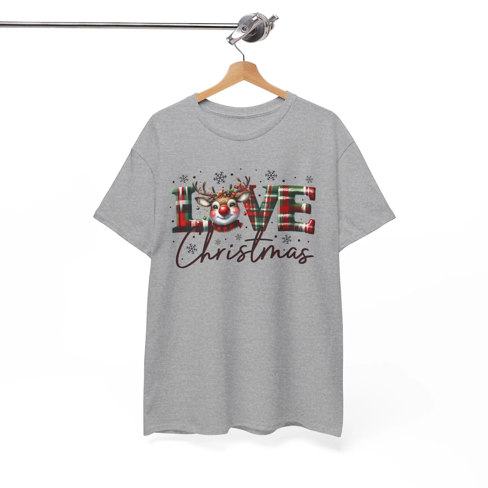Love Christmas Heavy Cotton Tee - Festive and Comfortable Holiday Apparel