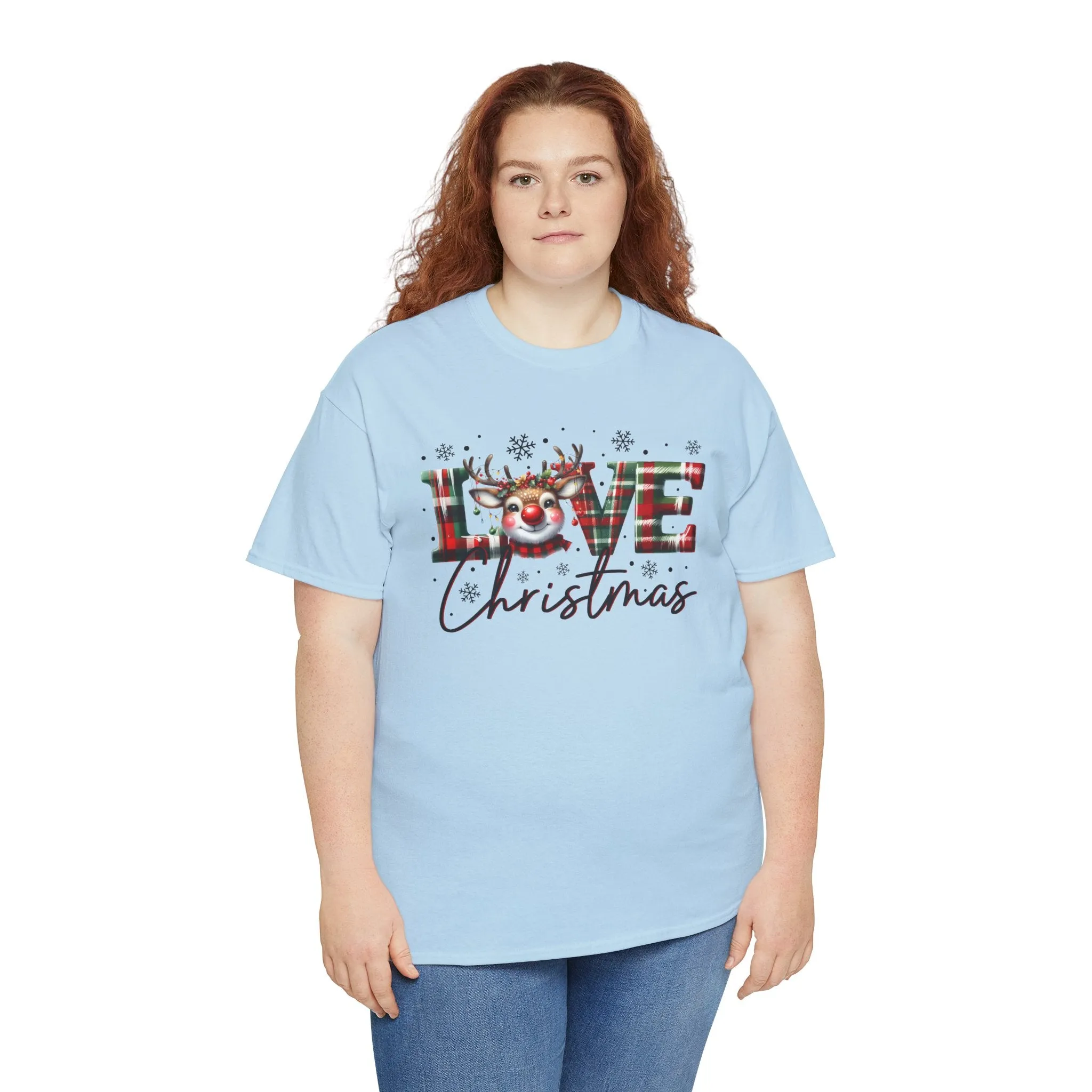 Love Christmas Heavy Cotton Tee - Festive and Comfortable Holiday Apparel