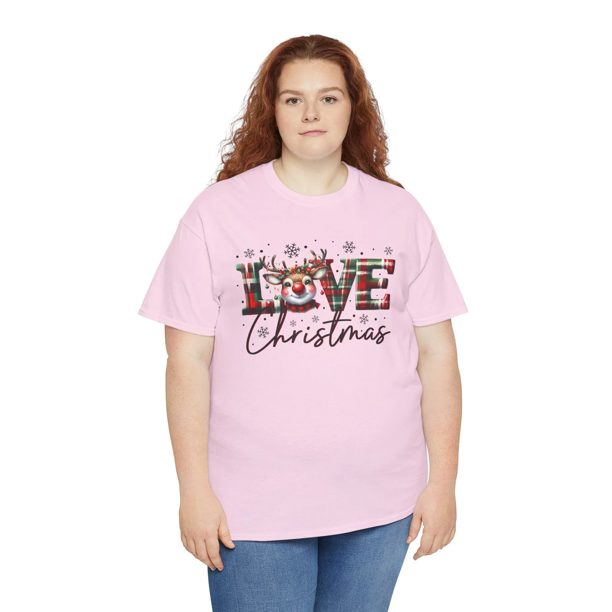 Love Christmas Heavy Cotton Tee - Festive and Comfortable Holiday Apparel
