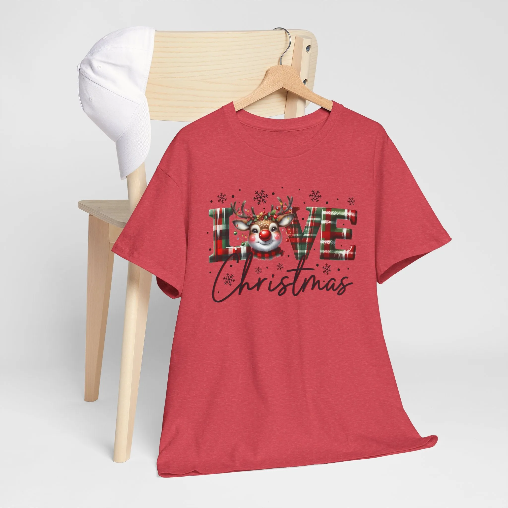 Love Christmas Heavy Cotton Tee - Festive and Comfortable Holiday Apparel