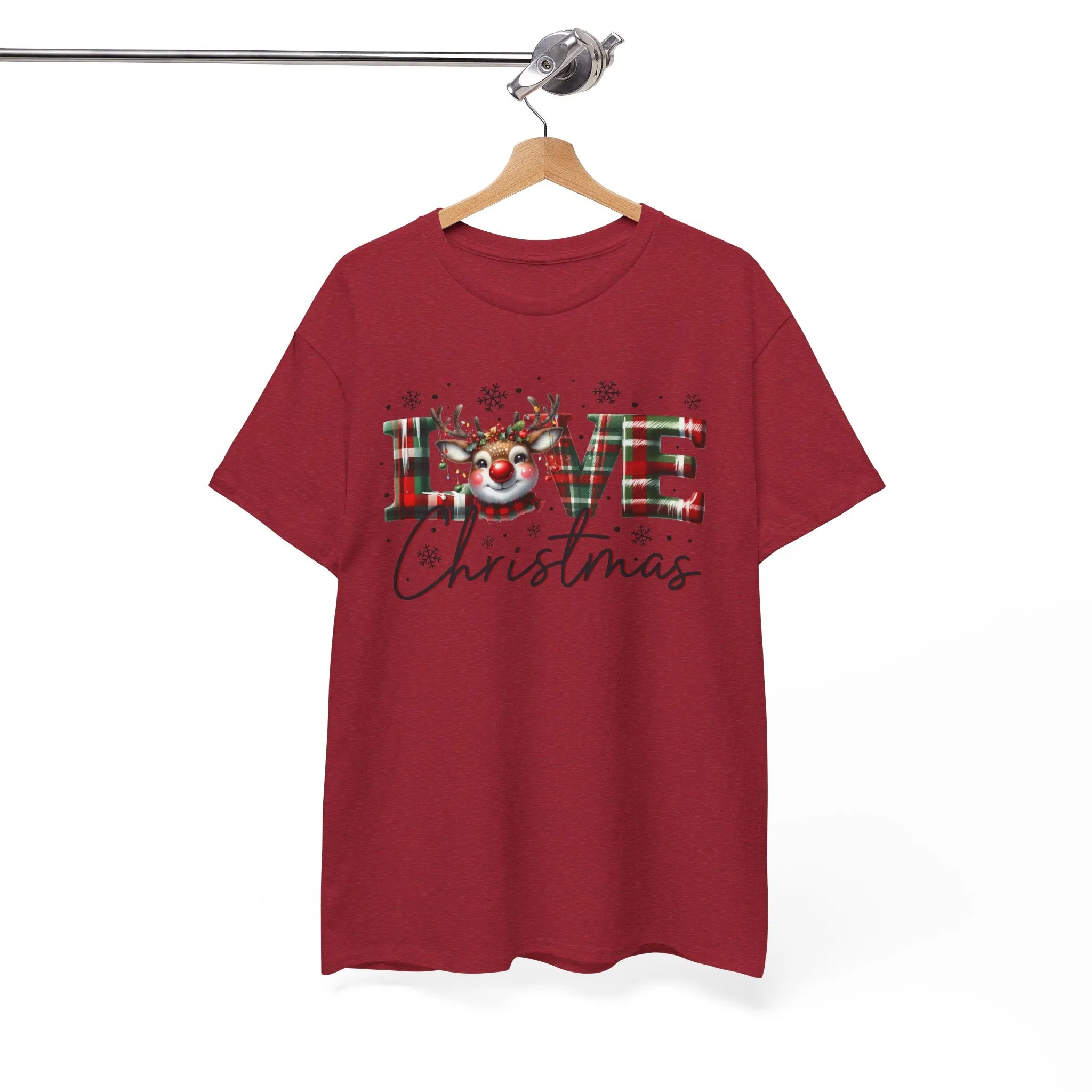 Love Christmas Heavy Cotton Tee - Festive and Comfortable Holiday Apparel