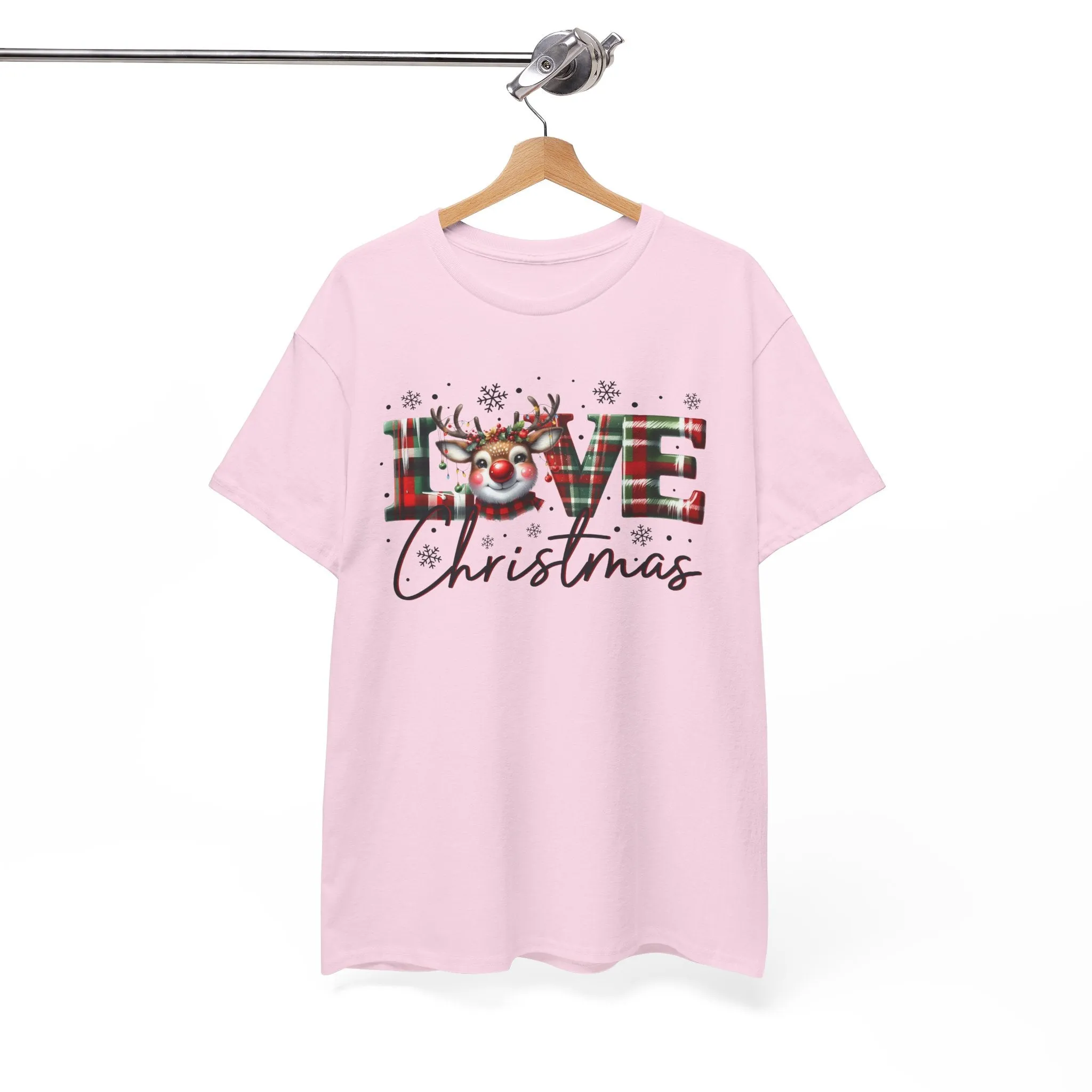 Love Christmas Heavy Cotton Tee - Festive and Comfortable Holiday Apparel