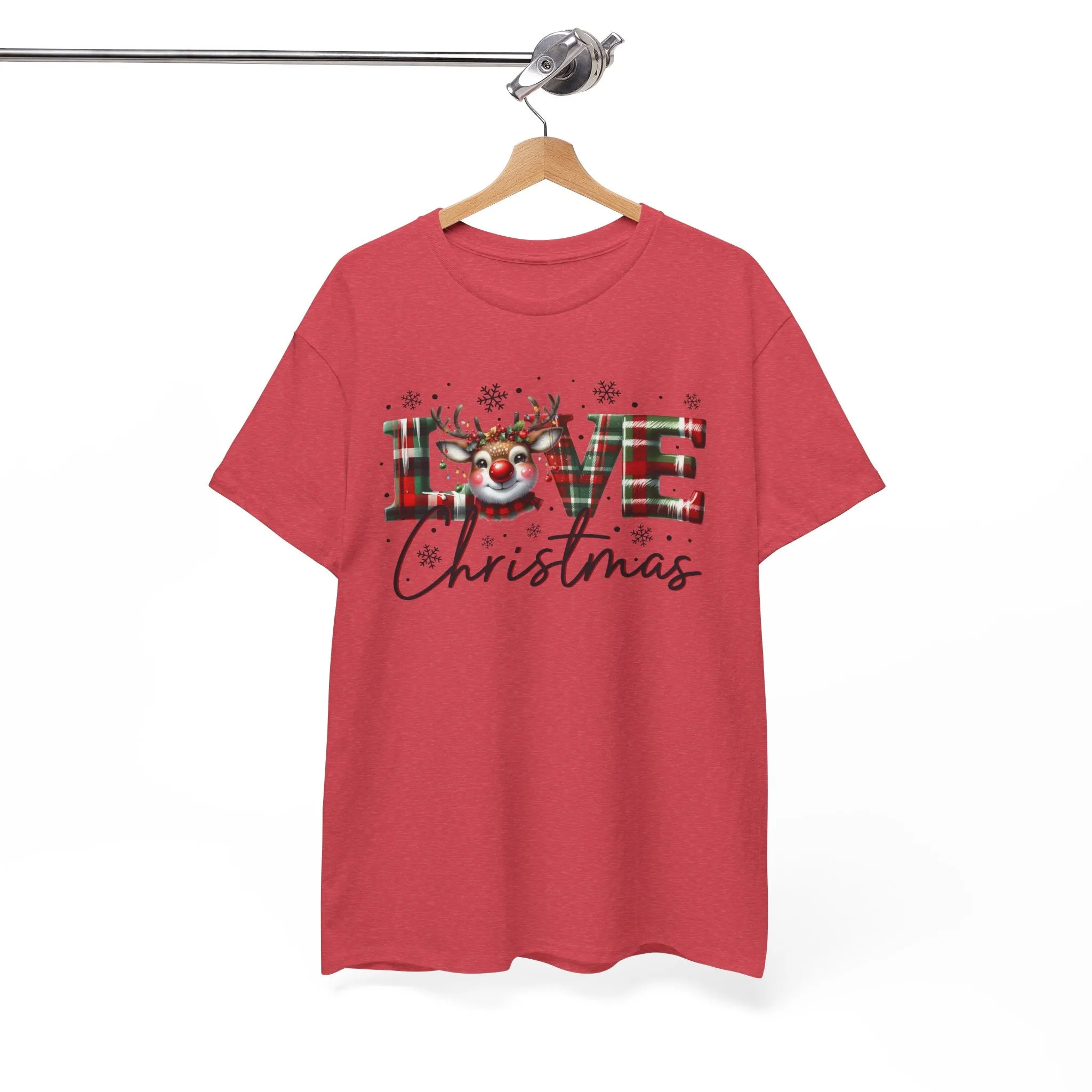 Love Christmas Heavy Cotton Tee - Festive and Comfortable Holiday Apparel