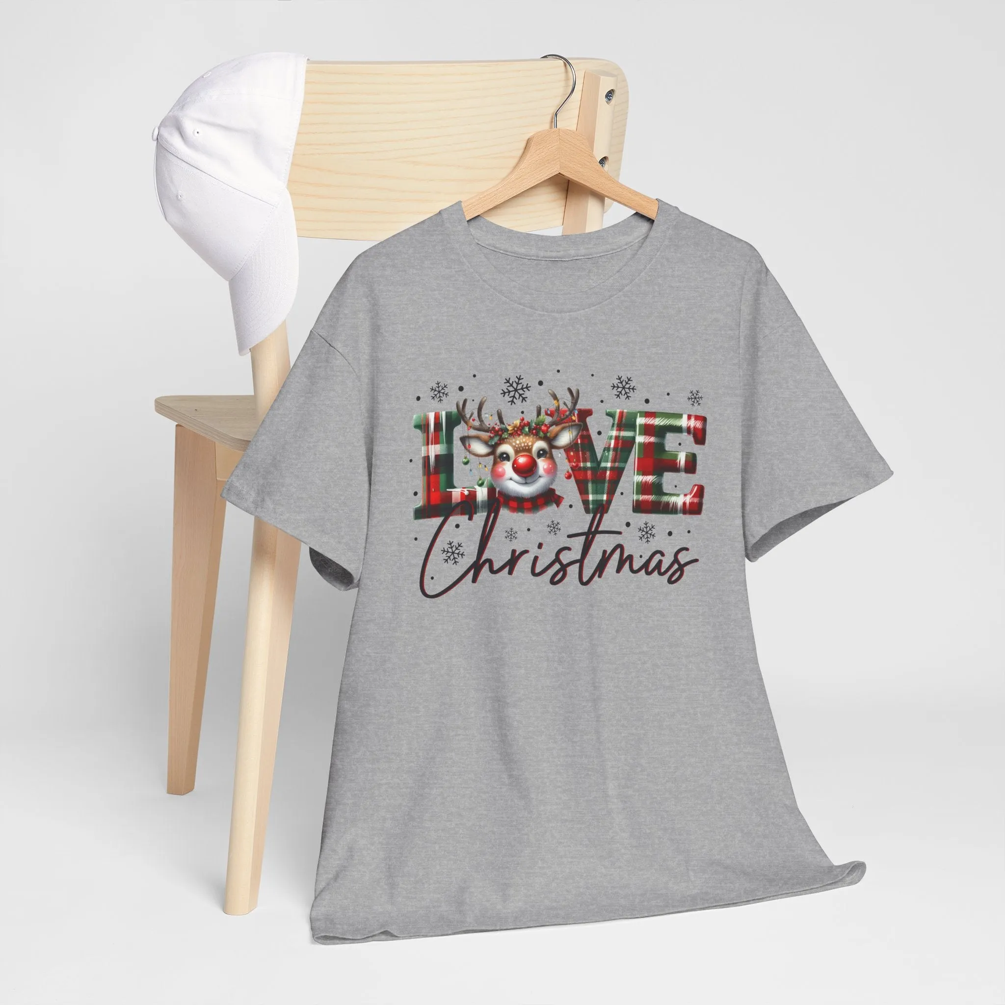 Love Christmas Heavy Cotton Tee - Festive and Comfortable Holiday Apparel
