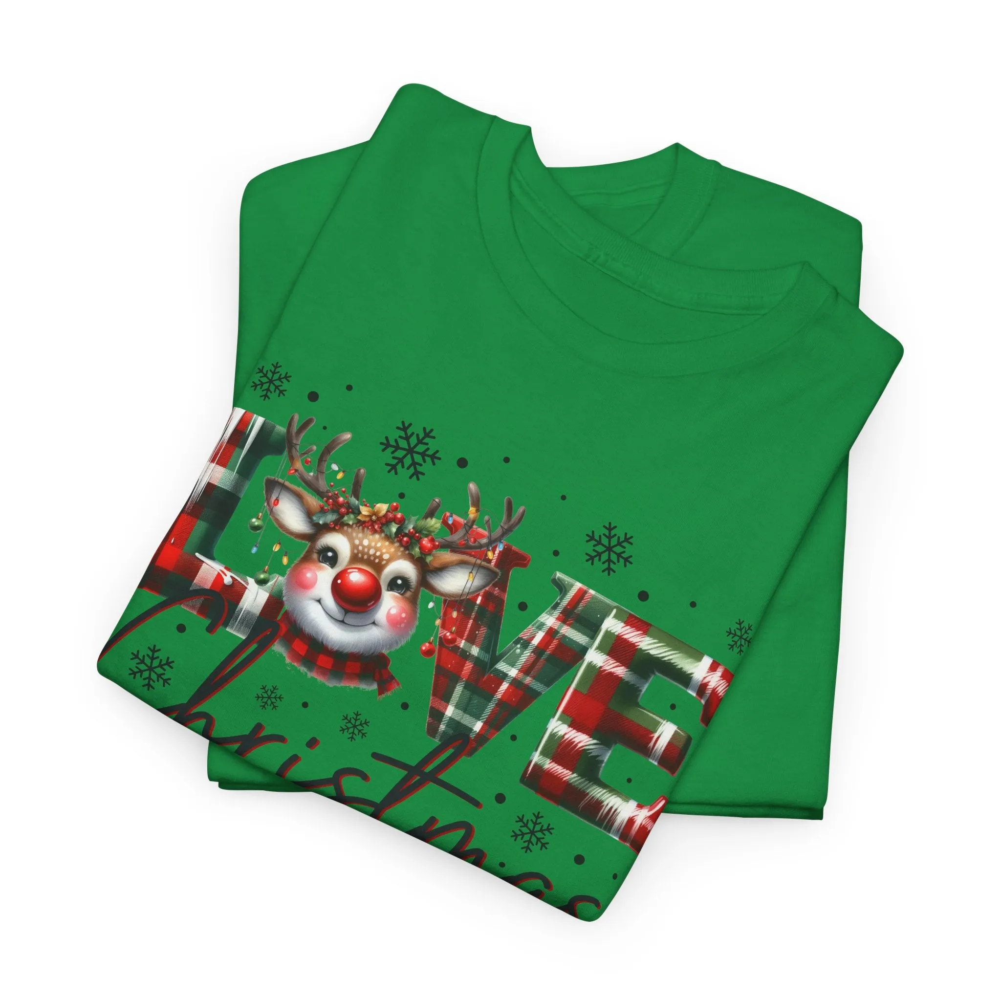 Love Christmas Heavy Cotton Tee - Festive and Comfortable Holiday Apparel