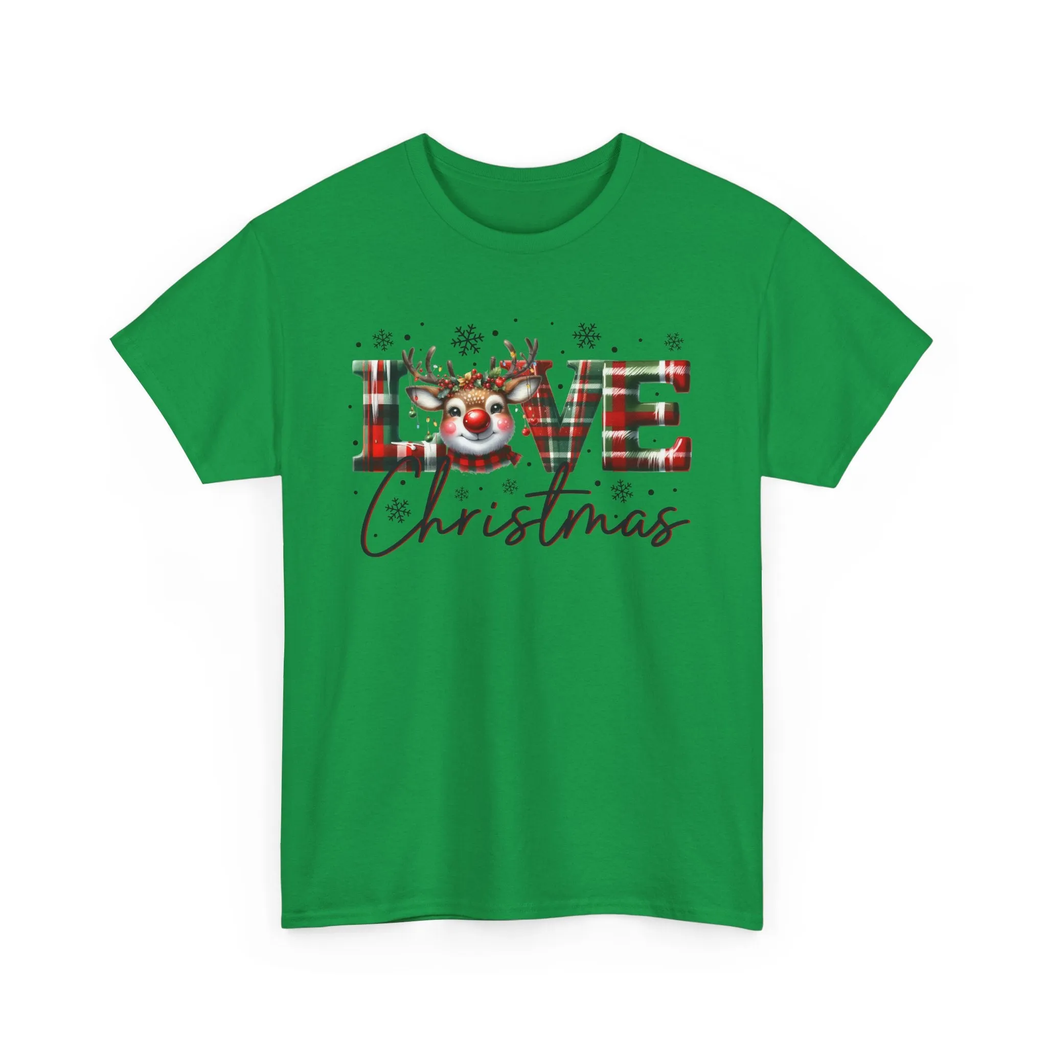 Love Christmas Heavy Cotton Tee - Festive and Comfortable Holiday Apparel