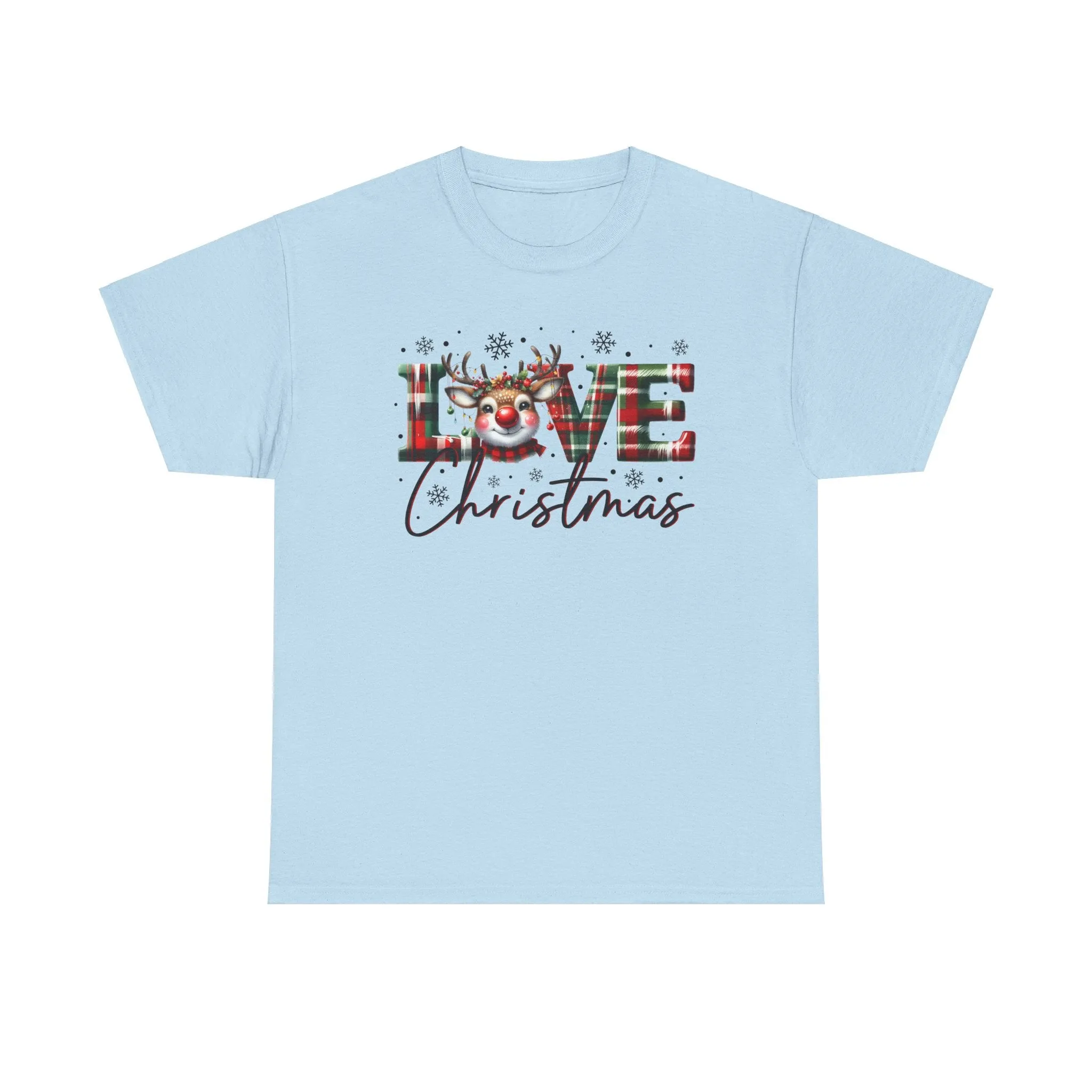 Love Christmas Heavy Cotton Tee - Festive and Comfortable Holiday Apparel