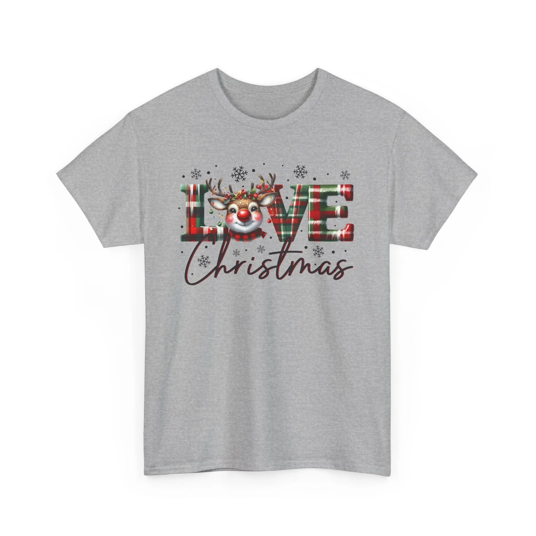 Love Christmas Heavy Cotton Tee - Festive and Comfortable Holiday Apparel